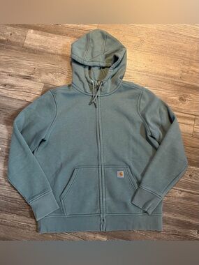 Carhartt Sage Green Zip-Up Hoodie Carhartt Womens Green Hoodie Full Zip L 14-16